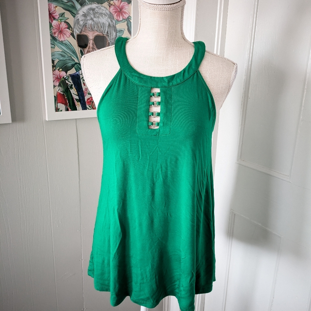 Cable & Gauge Green Sleeveless Top M NWT (Runs Small)